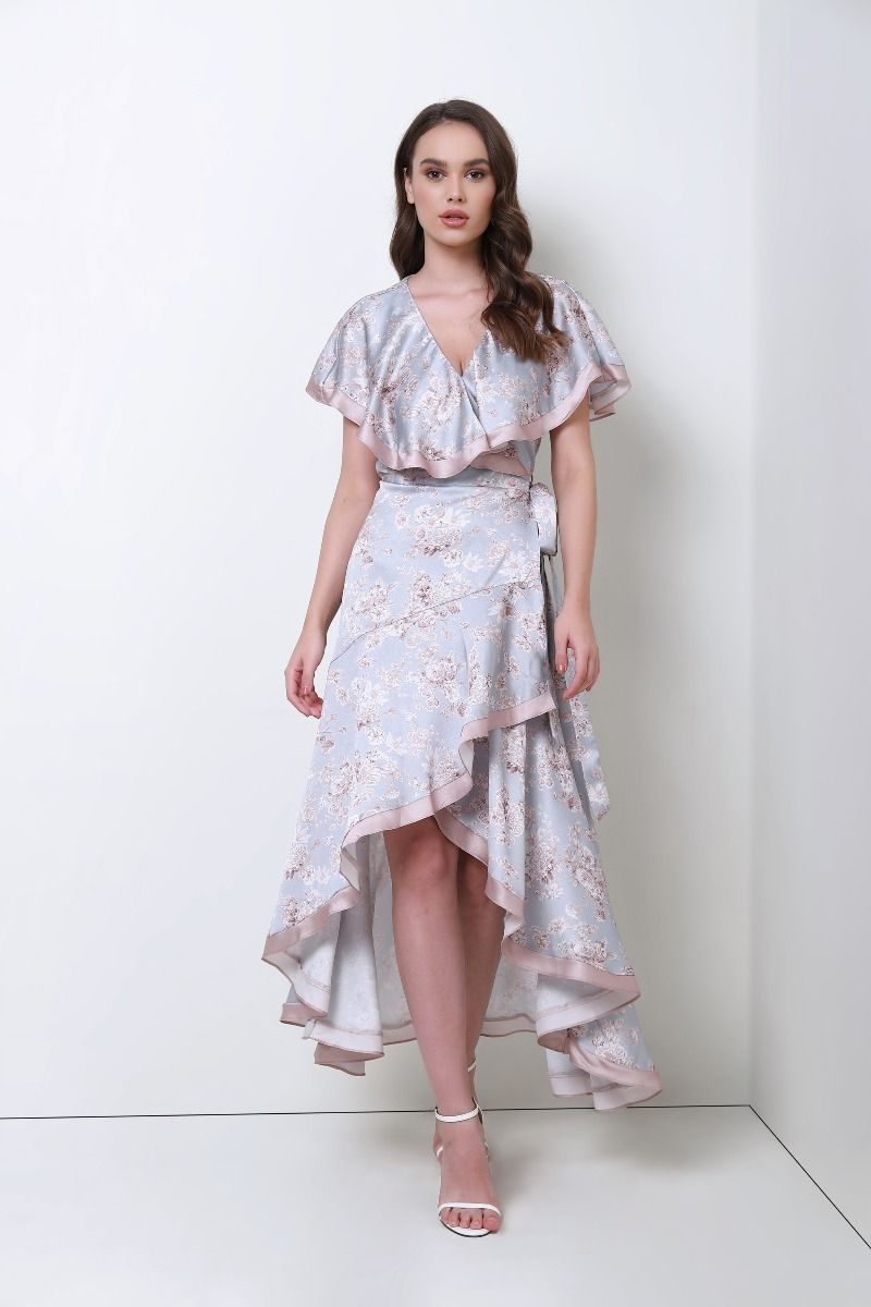 femi9 ruffled wrap effect dress