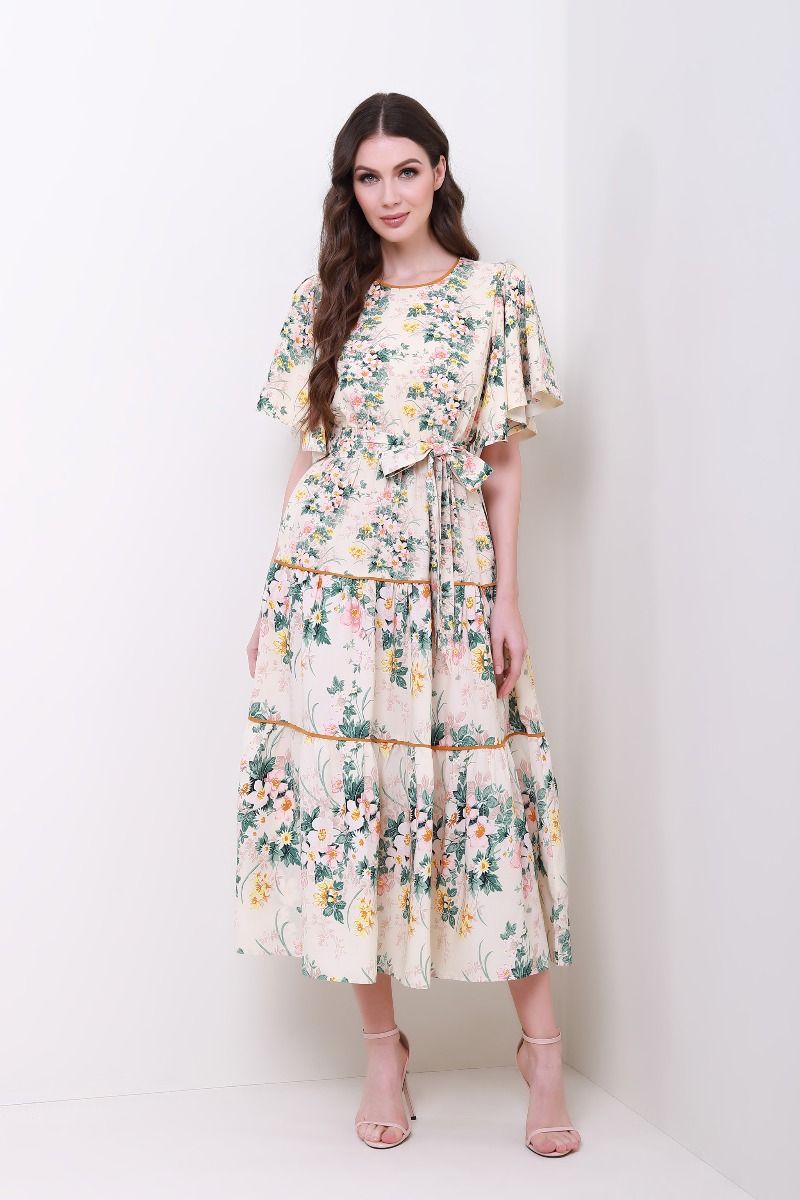 Ruffled sleeves floral dress