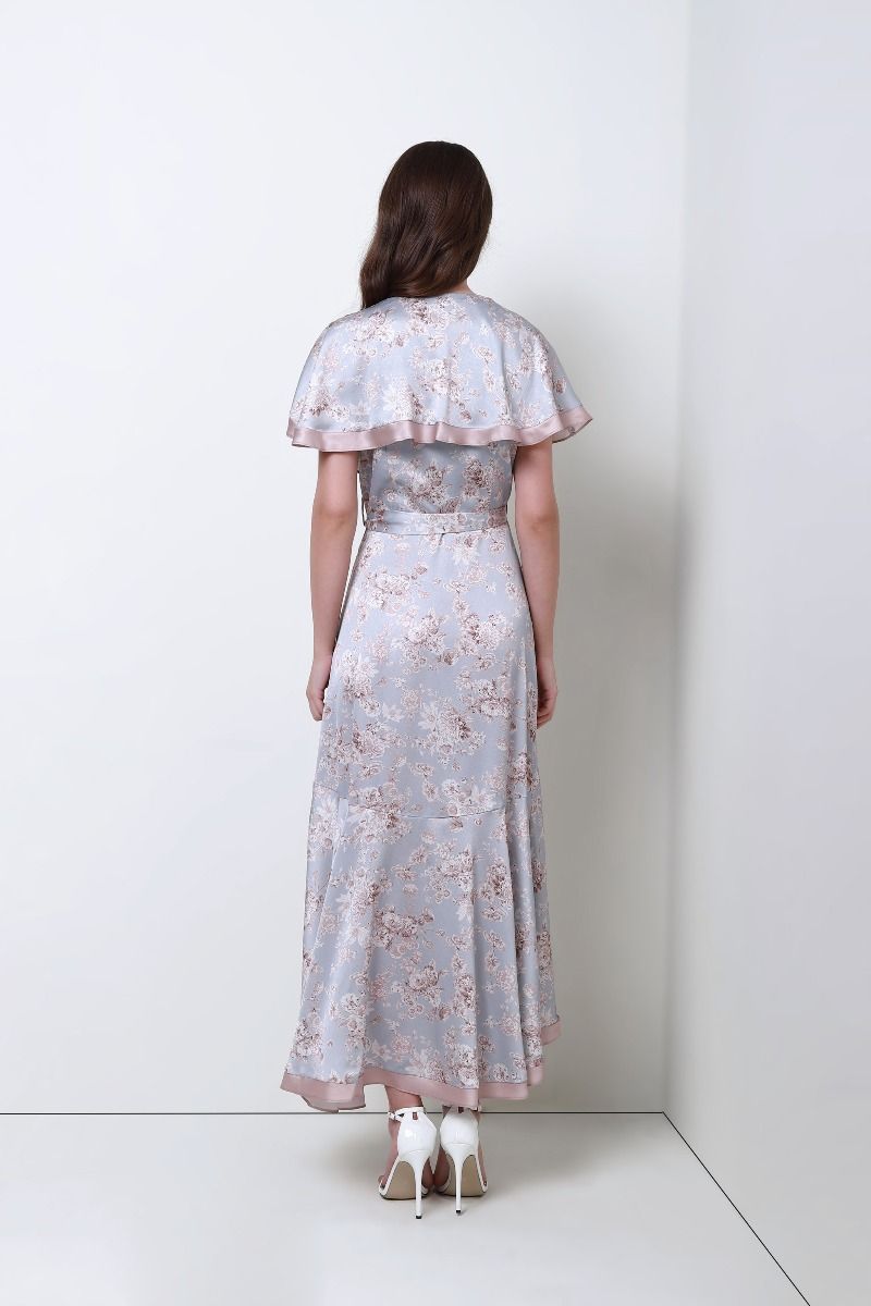 ruffled wrap effect dress