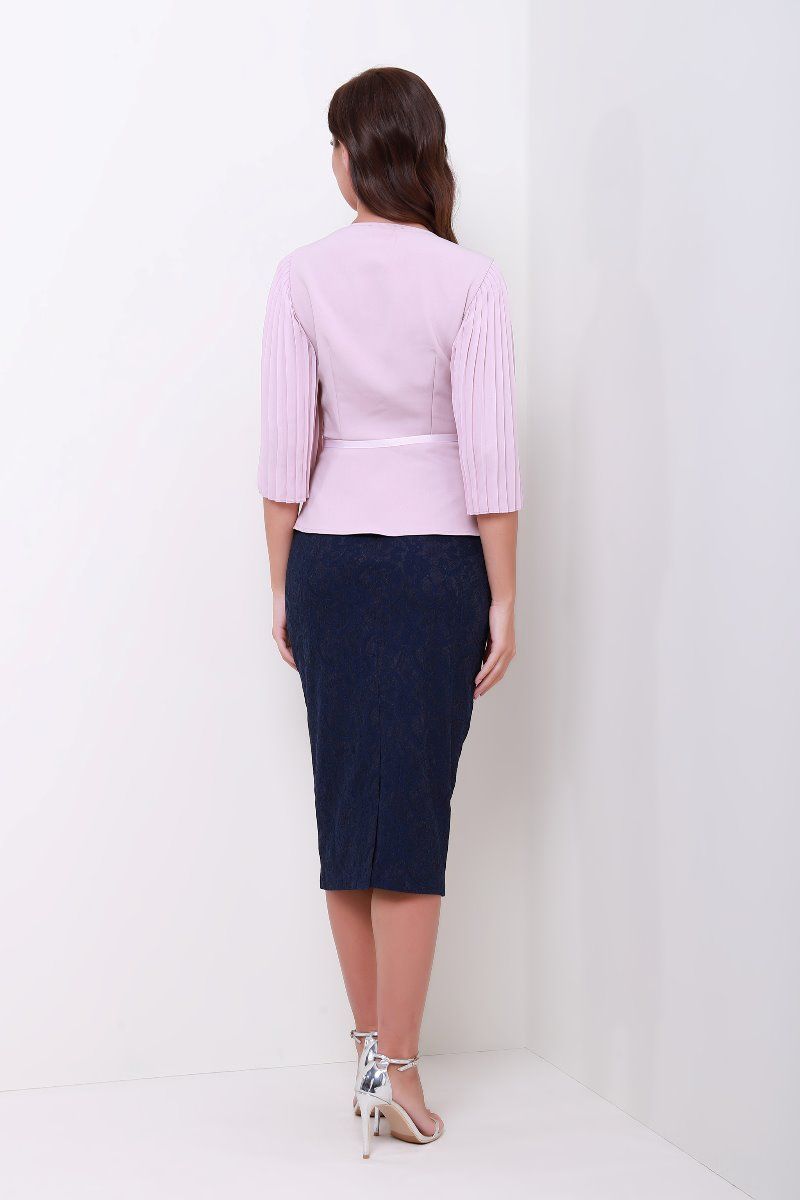 wrap pearl detail top