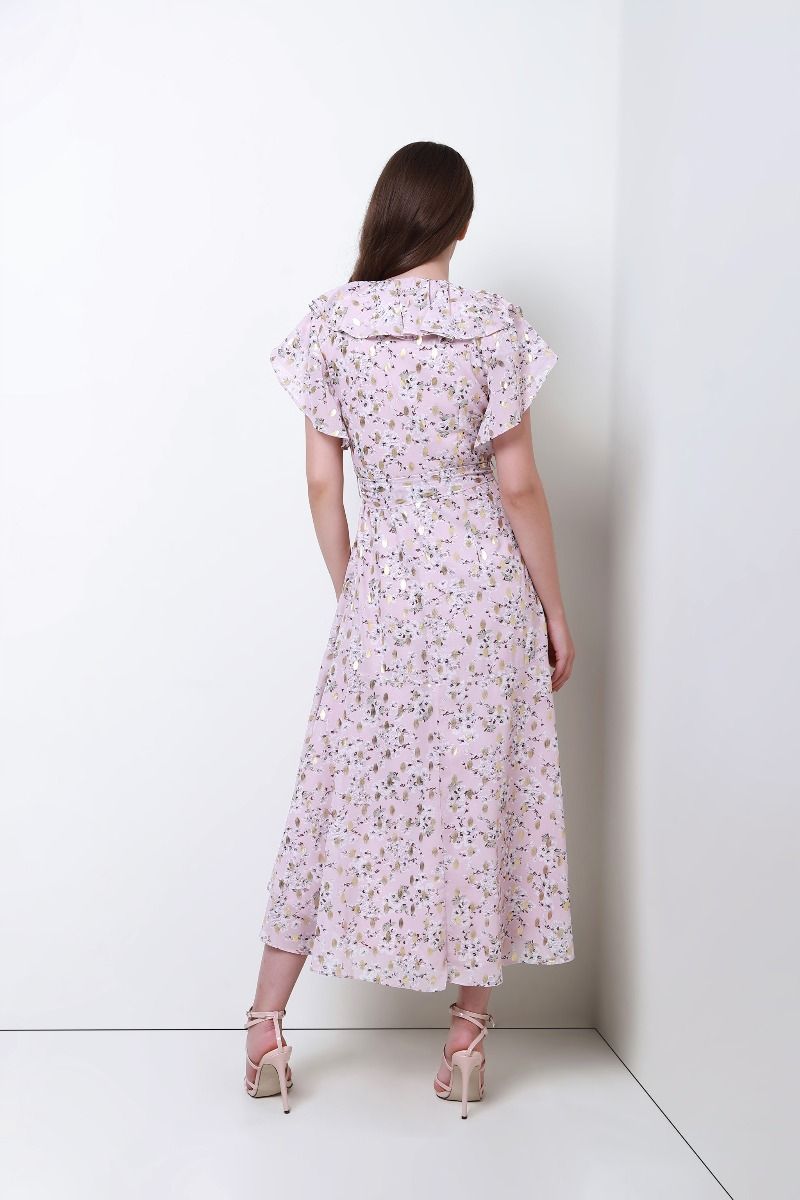 floral print chiffon dress