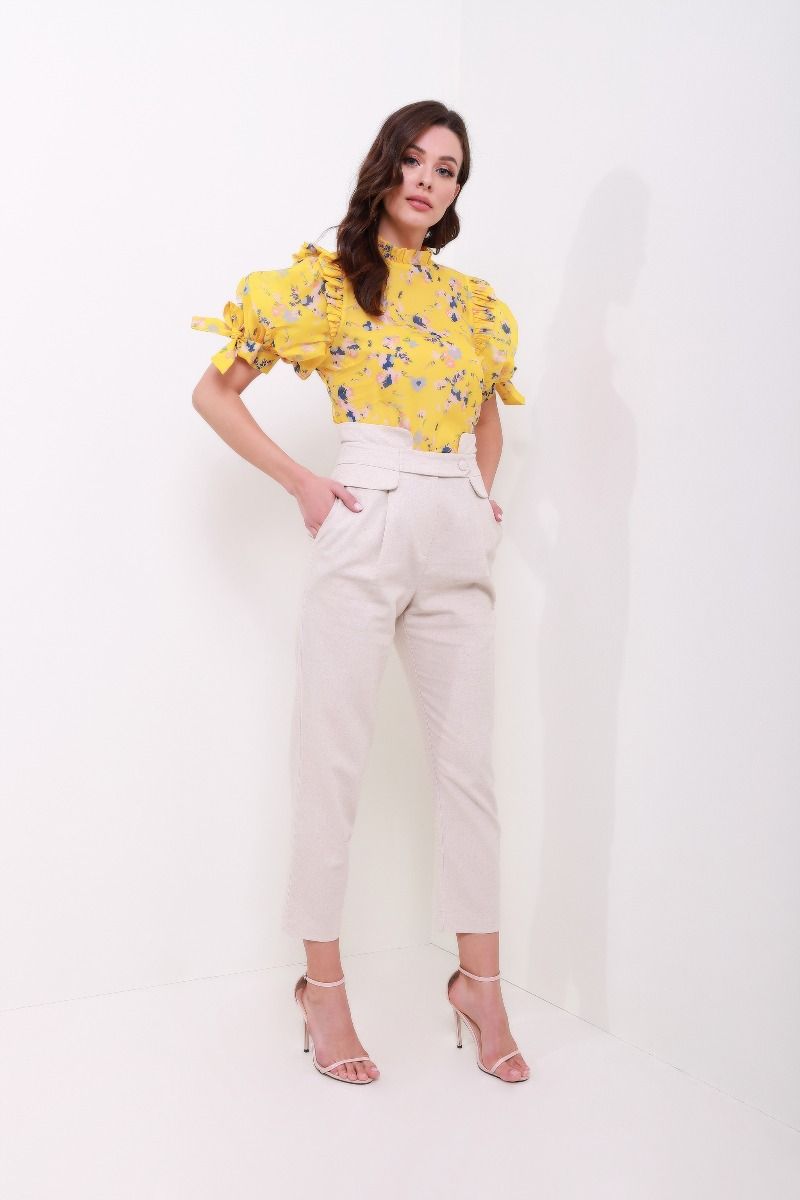 High-waist straight pants