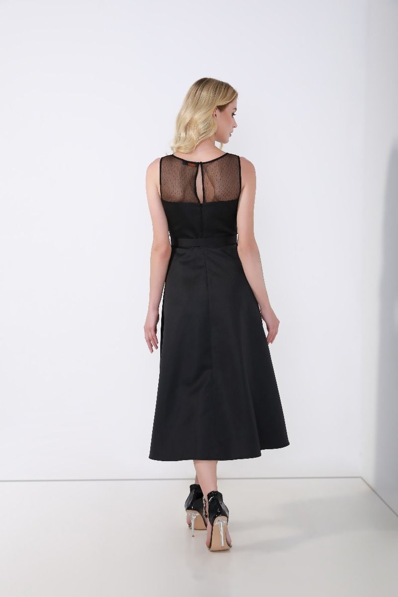 lace inserts A-line dress