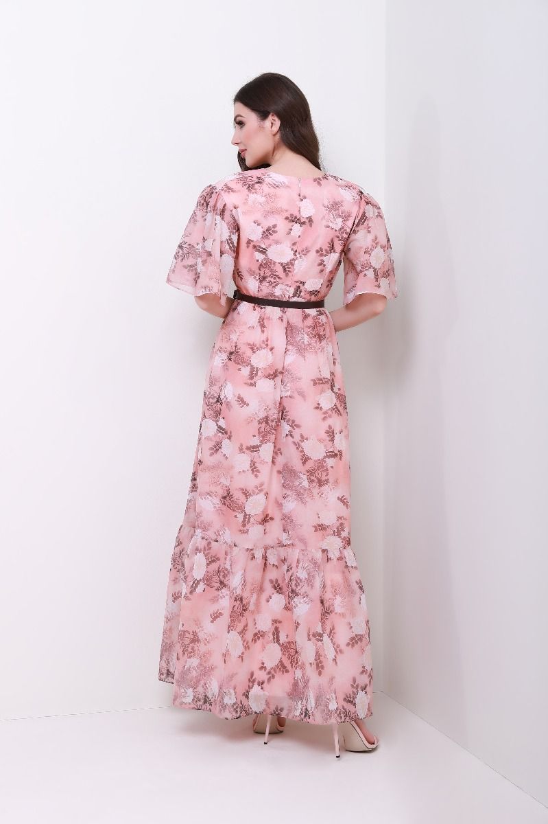 Pleated bustier floral dress