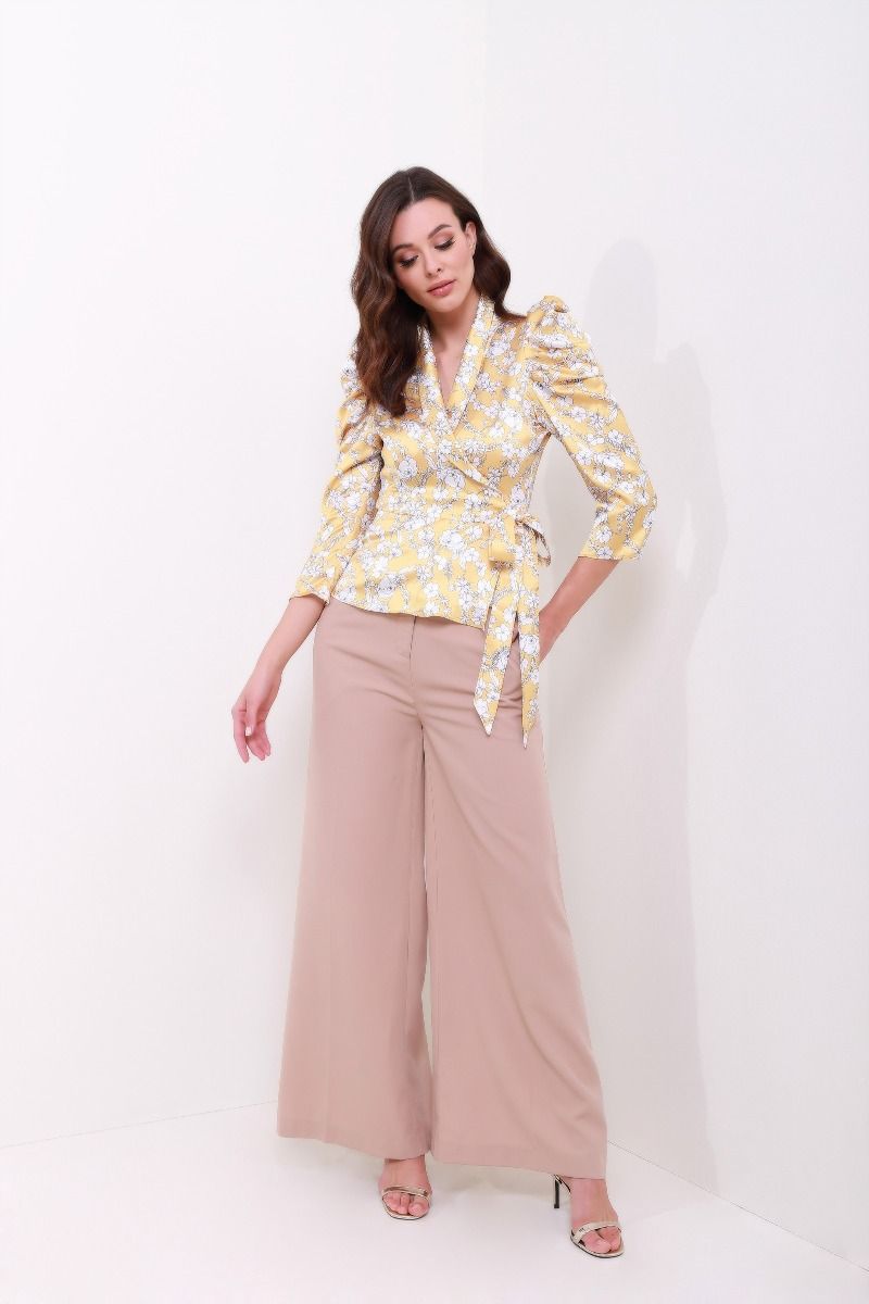 Satin Wrap Blouse