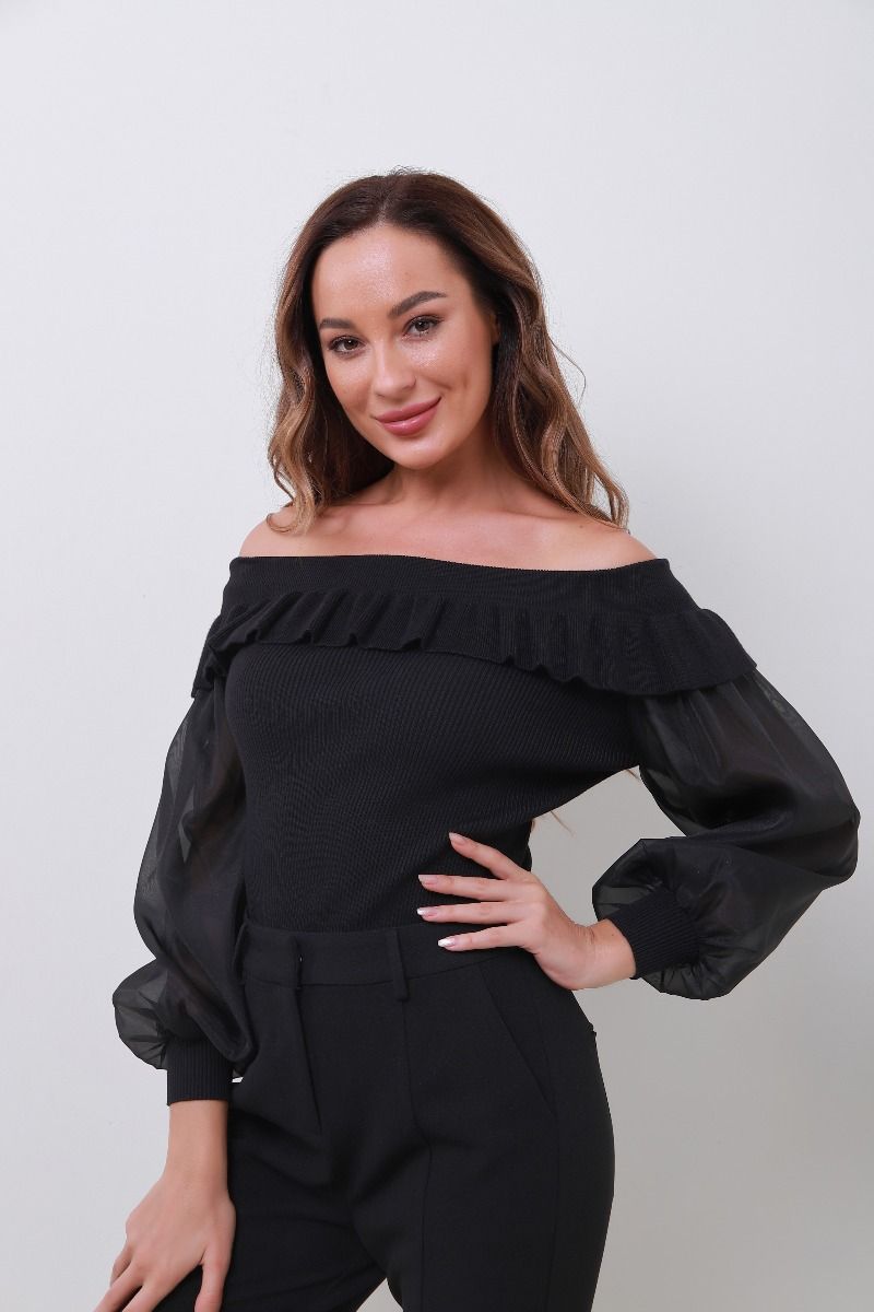 knitted off shoulder top