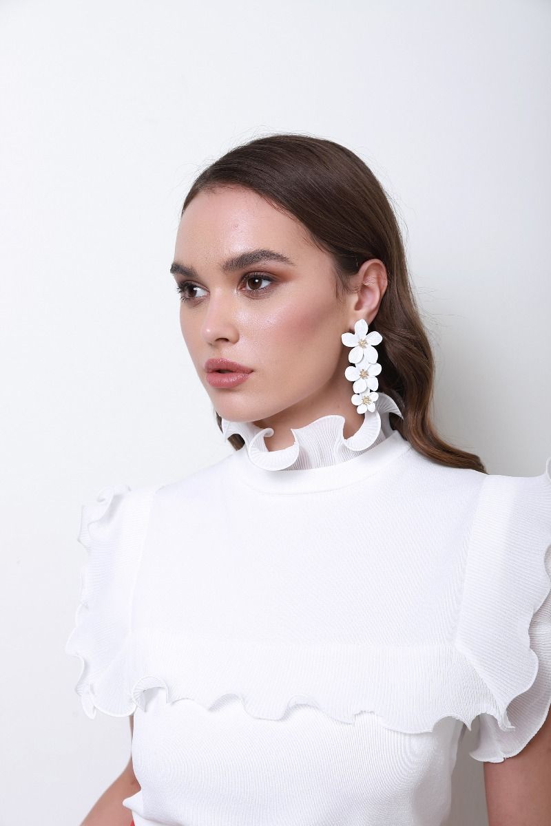 femi9 floral dropped earrings