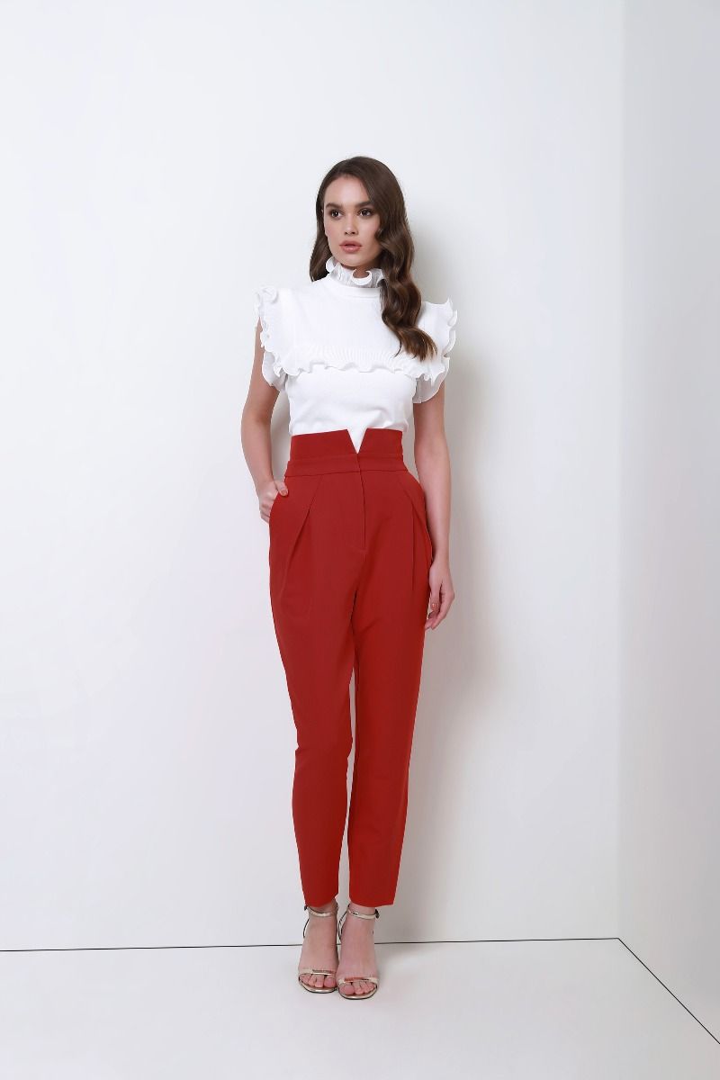 femi9 pleated wide waist pants

