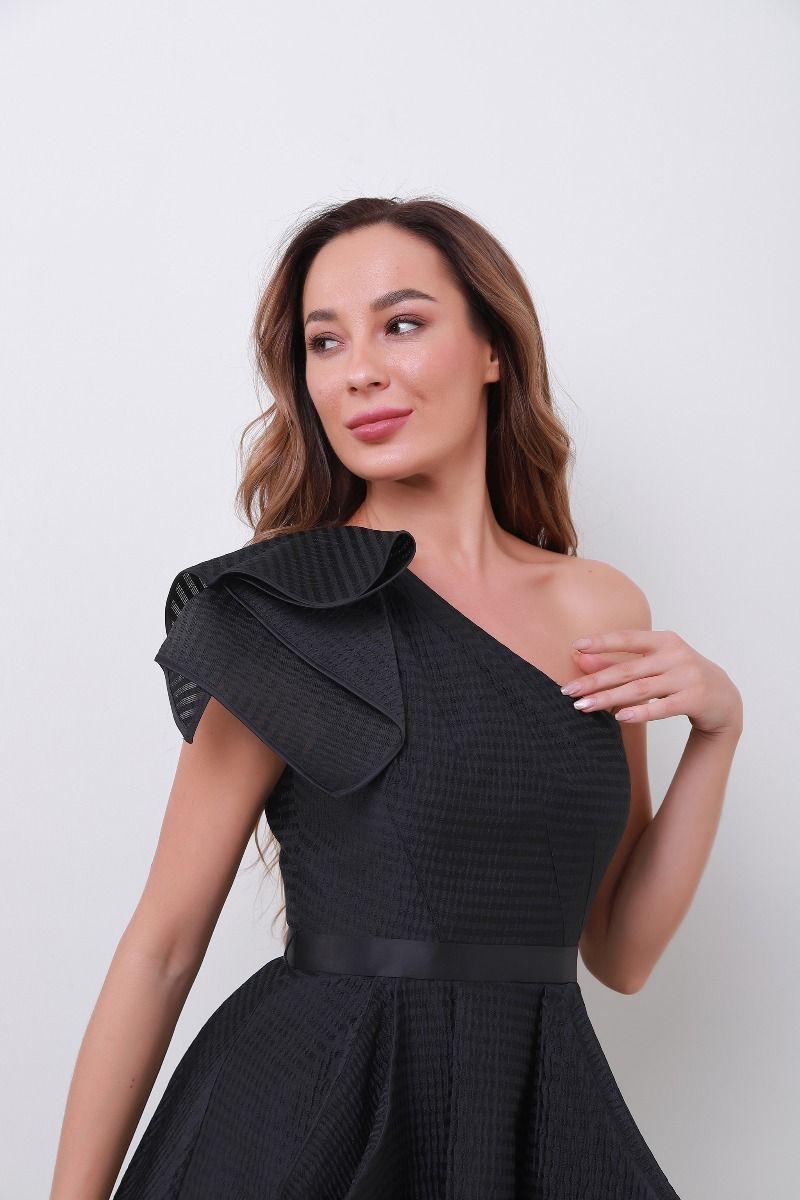 Brocade one shoulder dress
