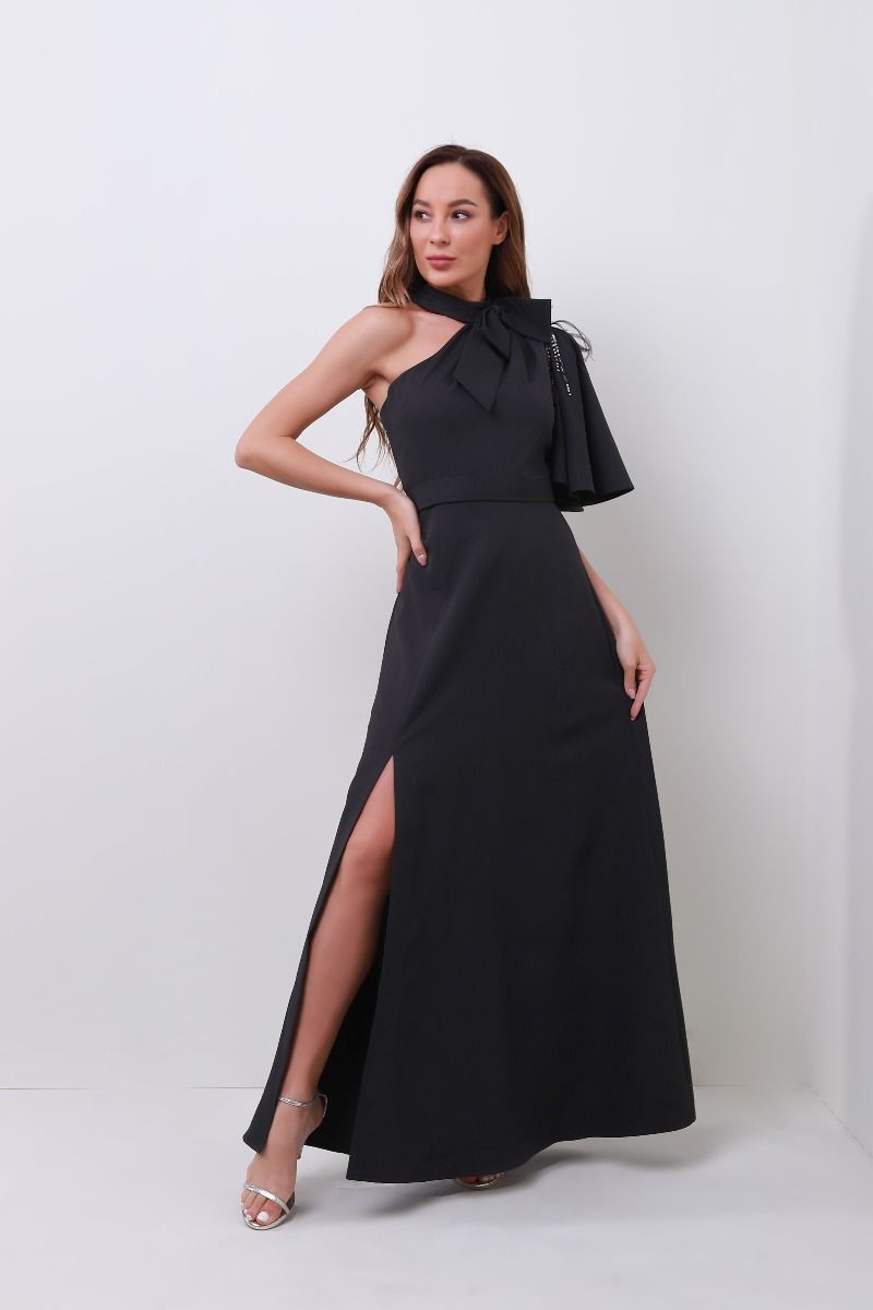 embellished one shoulder dress