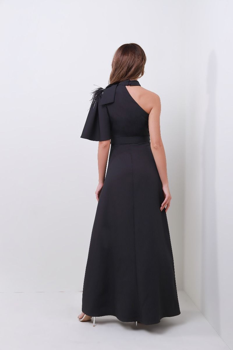 embellished one shoulder dress