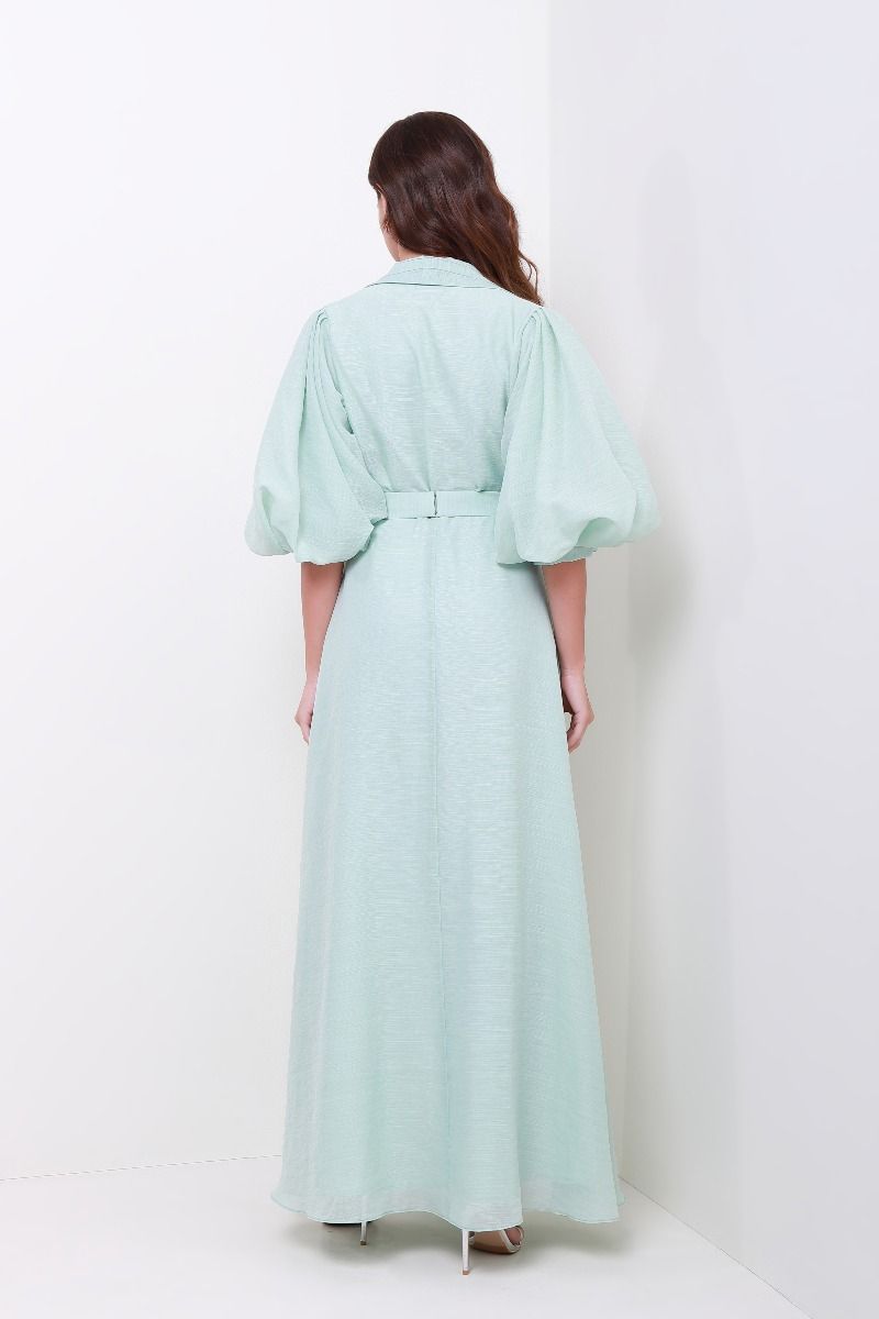 Balloon sleeves chiffon dress