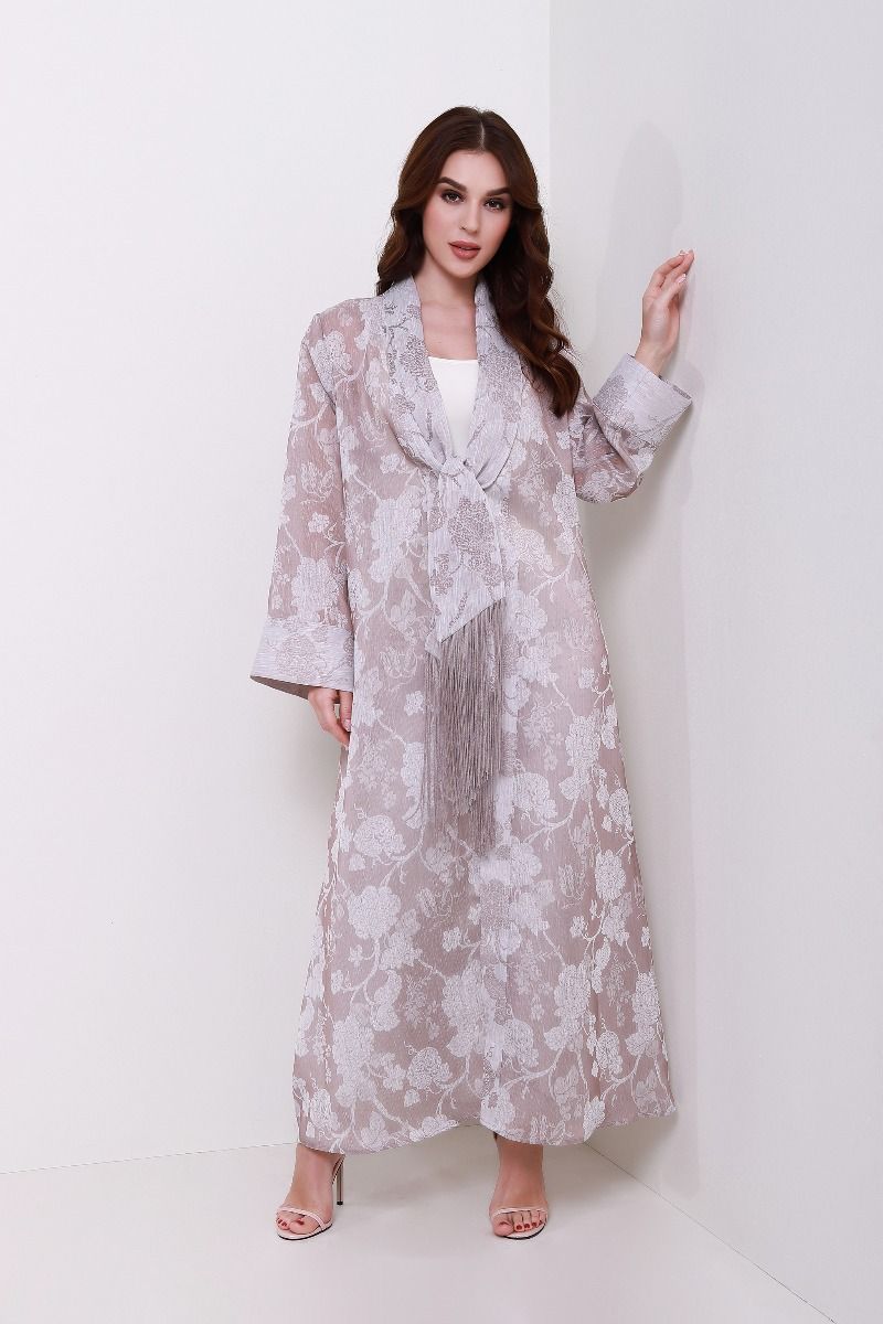Brocade fringe cardigan