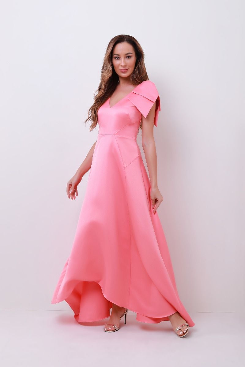 v neck satin dress