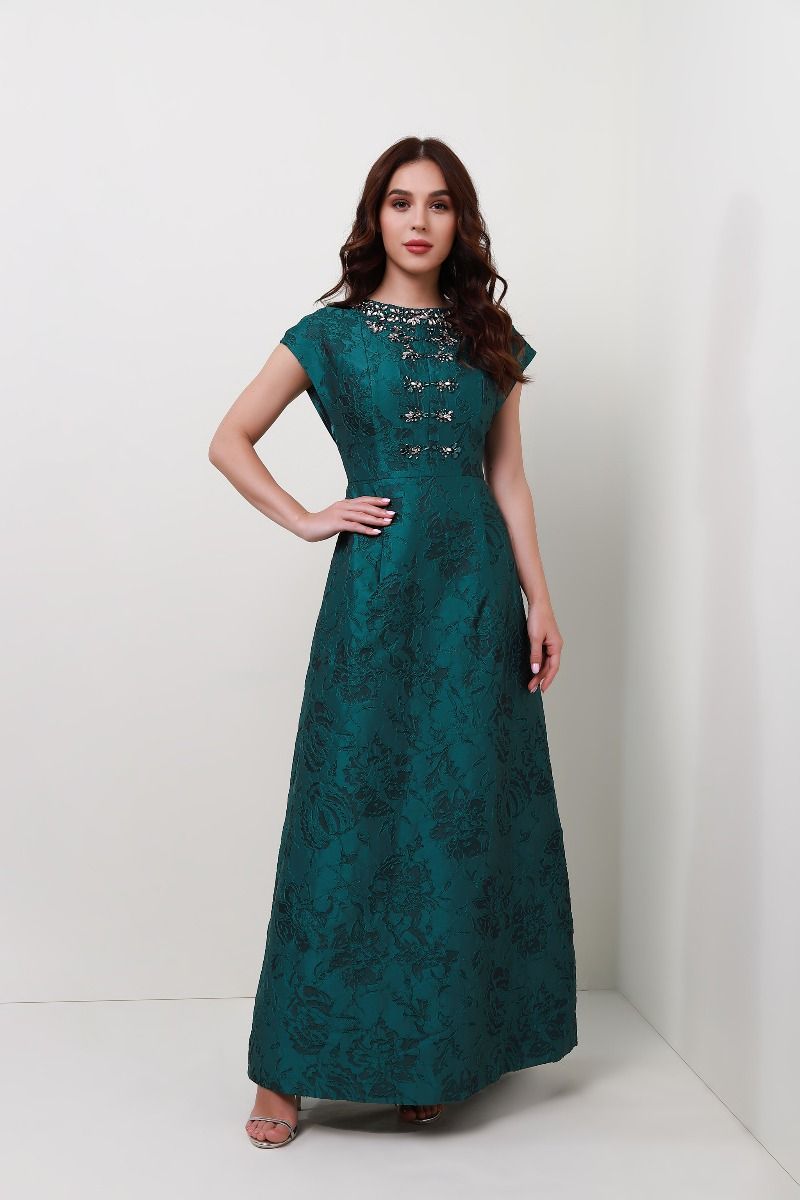 brocade embellished dress