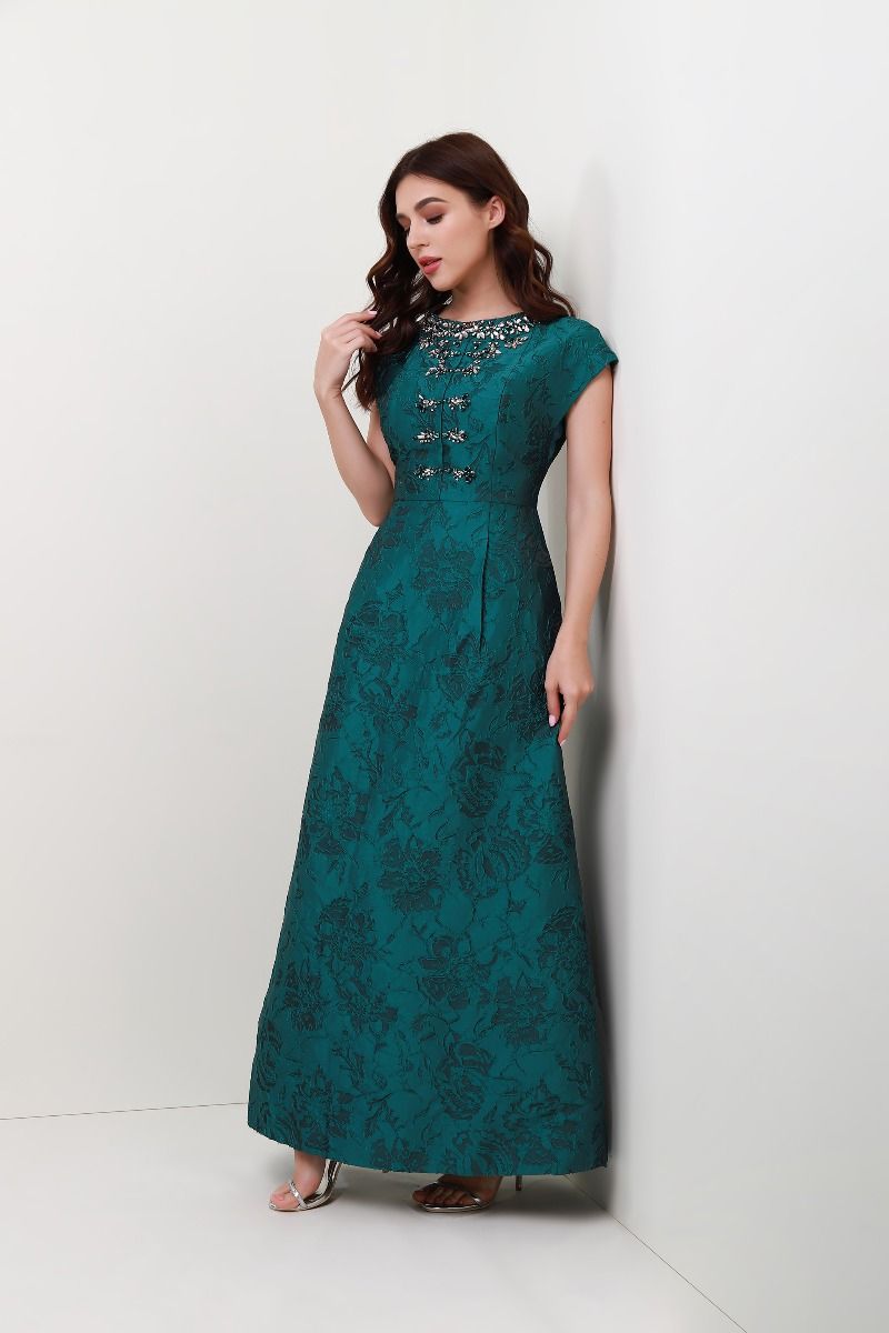 brocade embellished dress