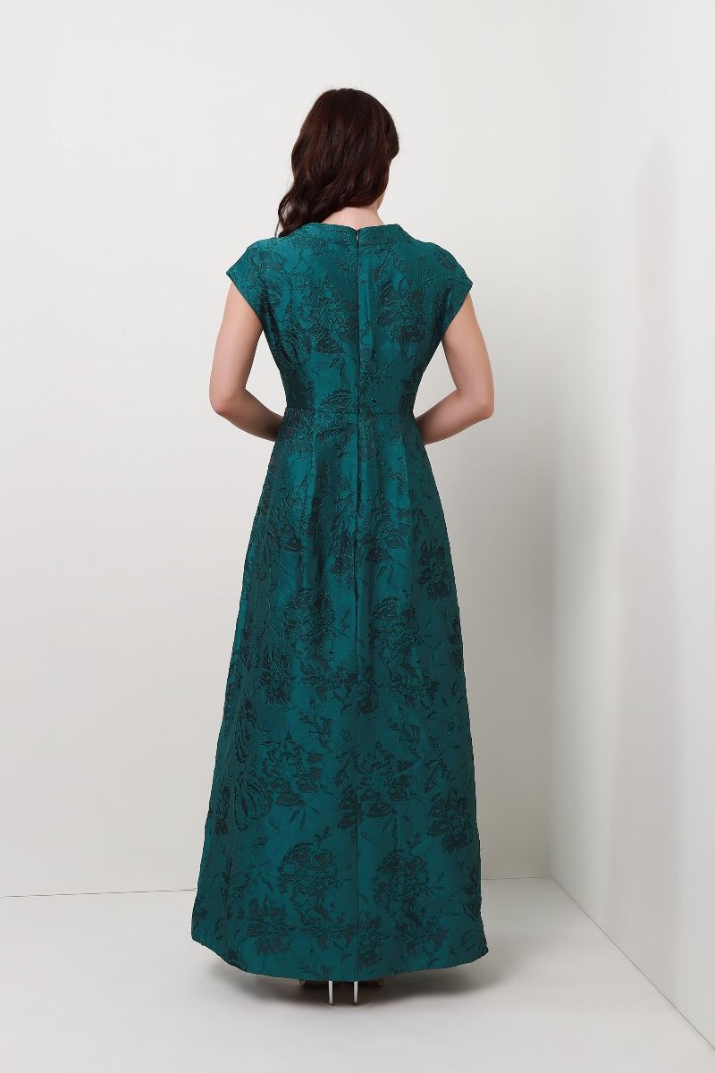 brocade embellished dress