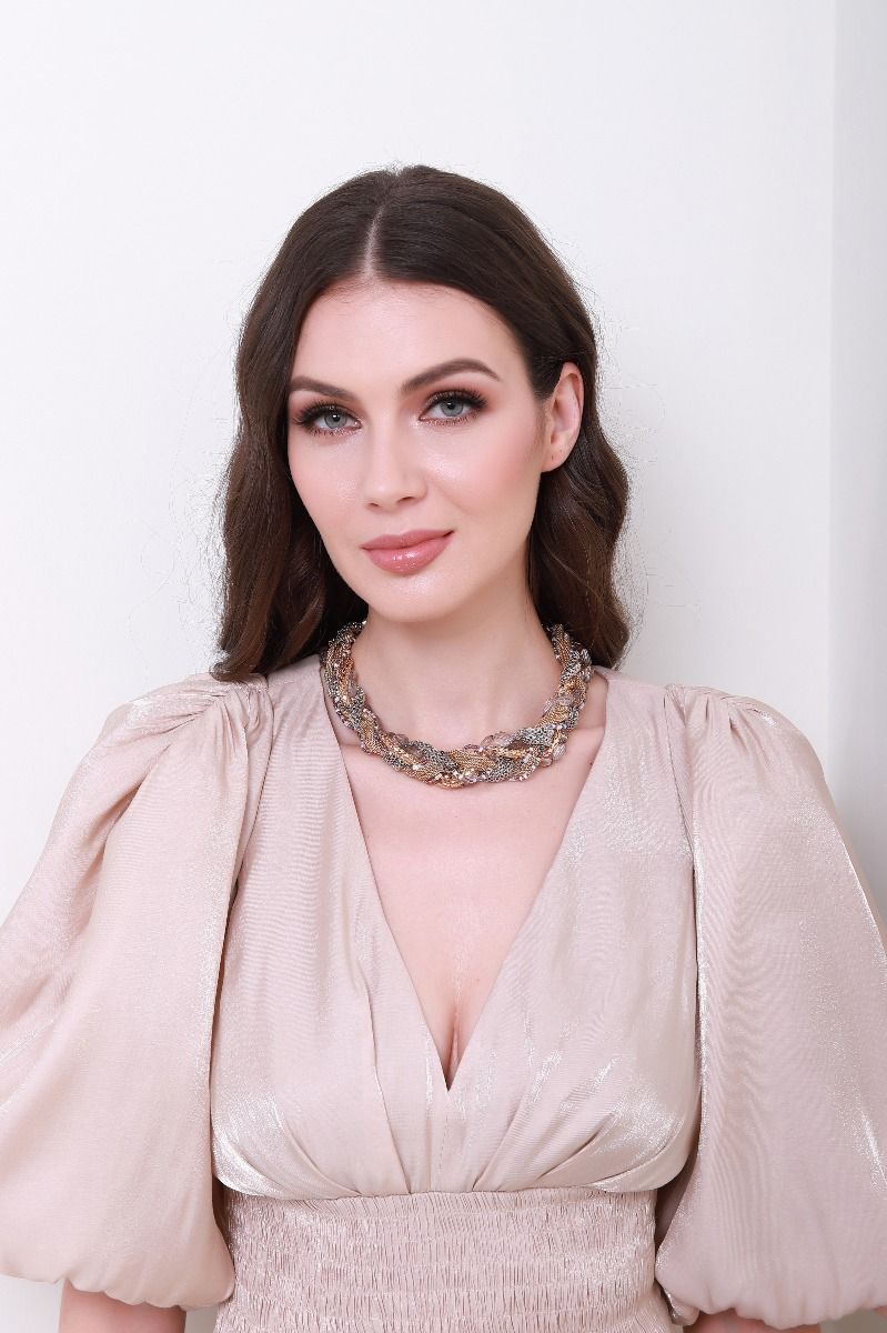 embellished braided necklace