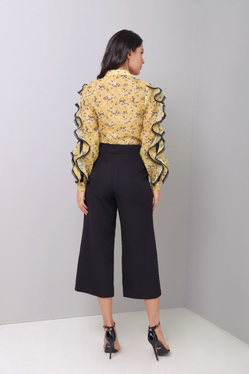 Ruffled sleeves blouse