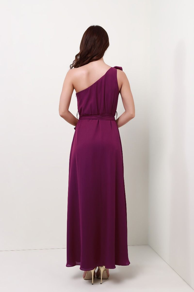one shoulder ruffled dress