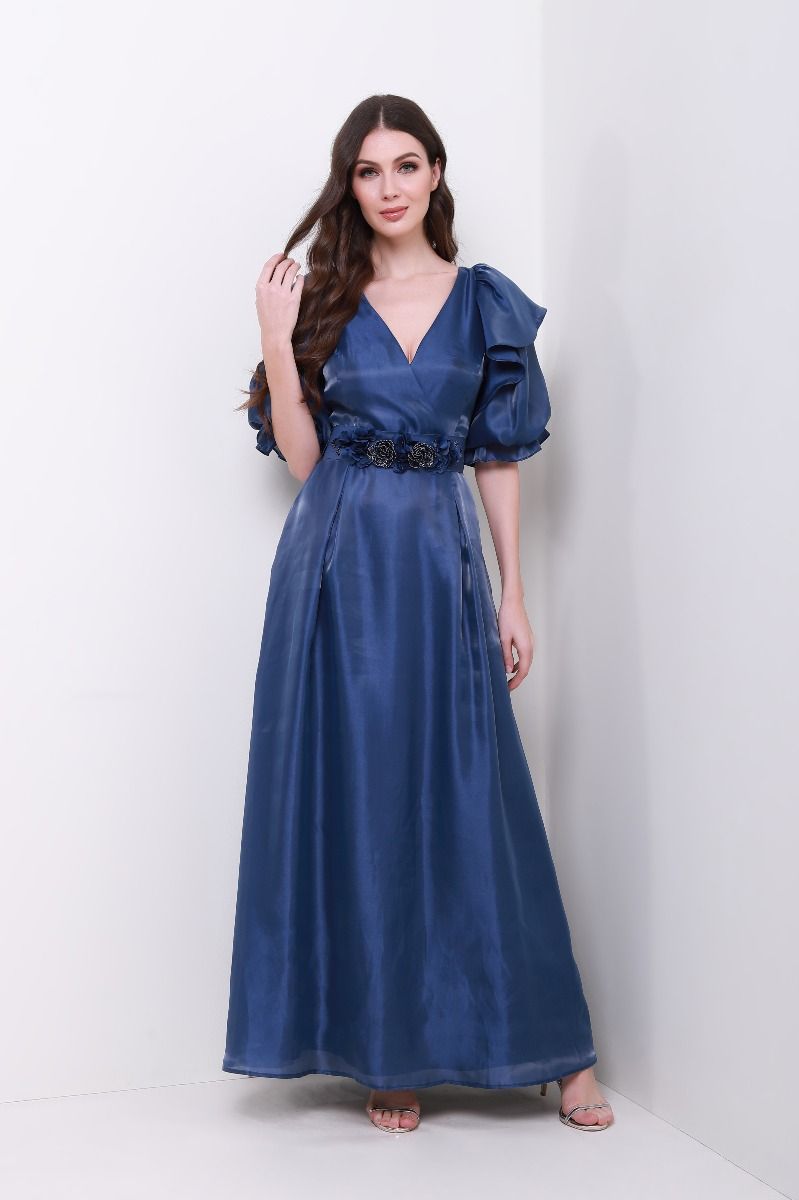  balloon midi sleeves dress