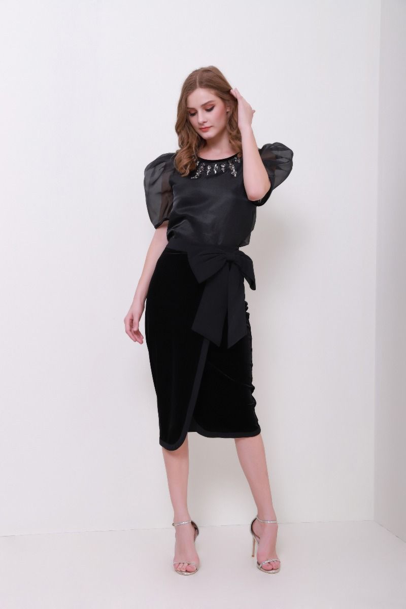 Velvet Pencil Skirt