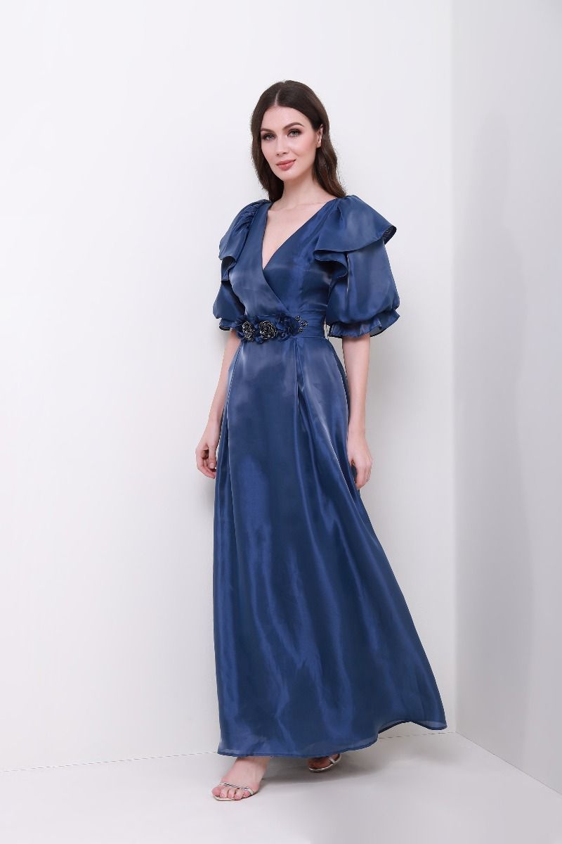  balloon midi sleeves dress