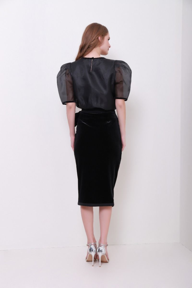 Velvet Pencil Skirt