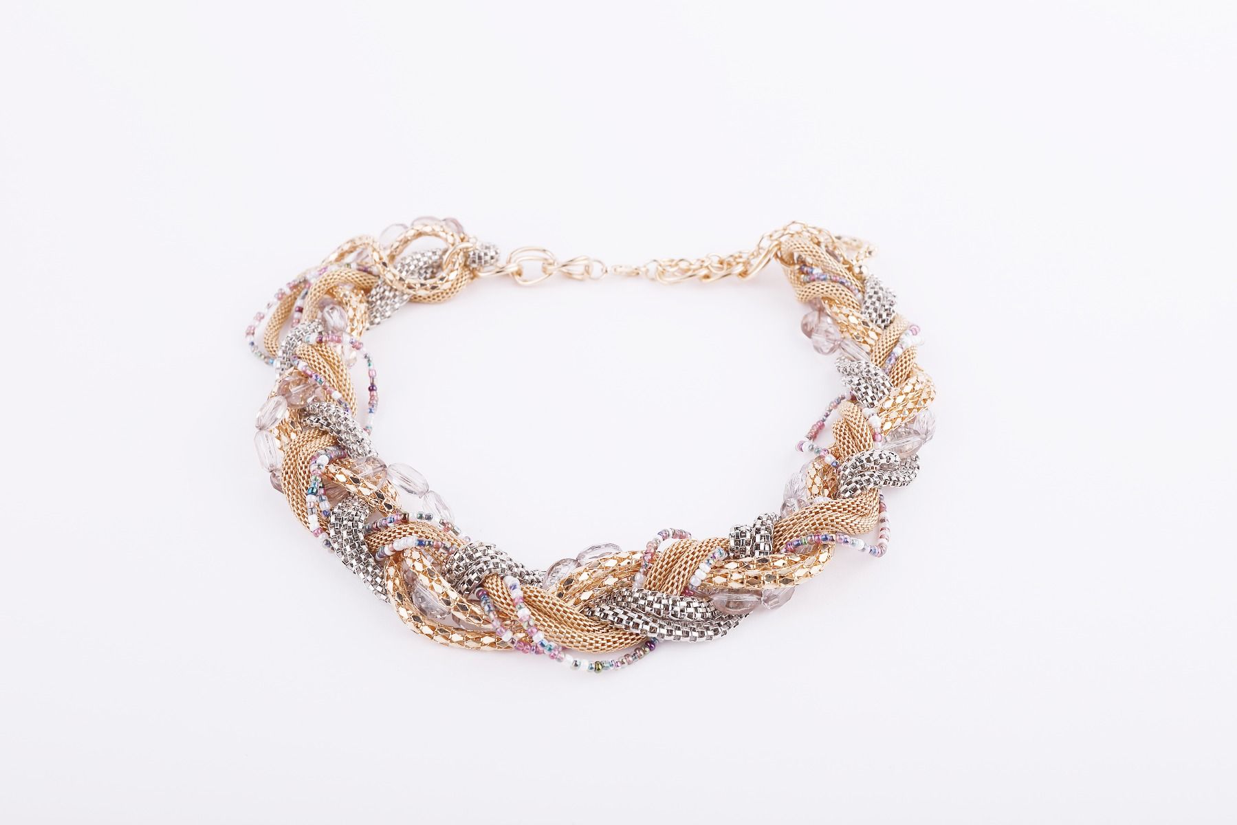 embellished braided necklace