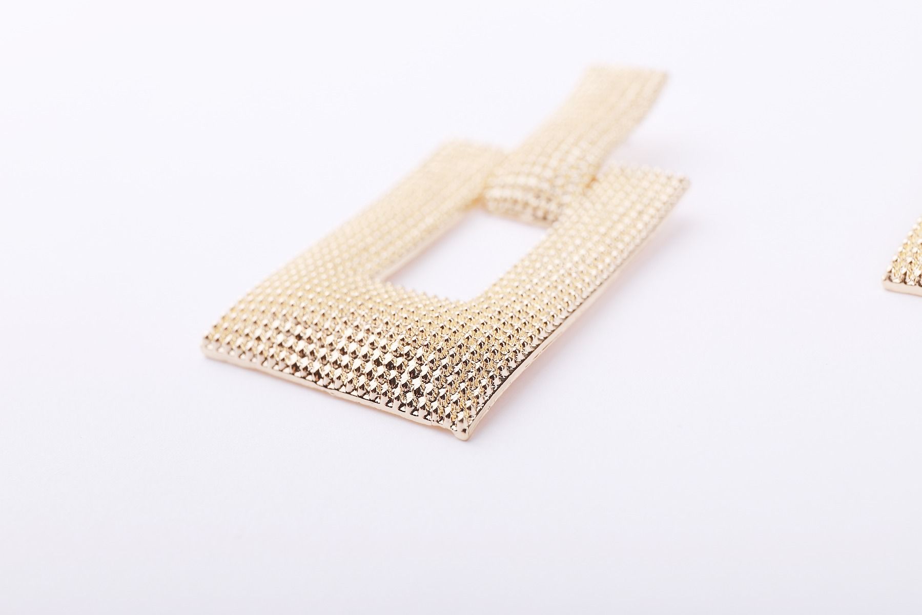 embellished rectangle earrings