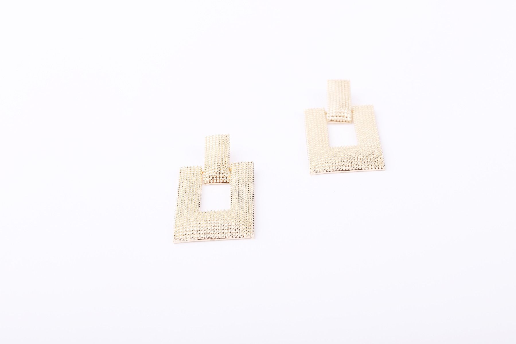 embellished rectangle earrings
