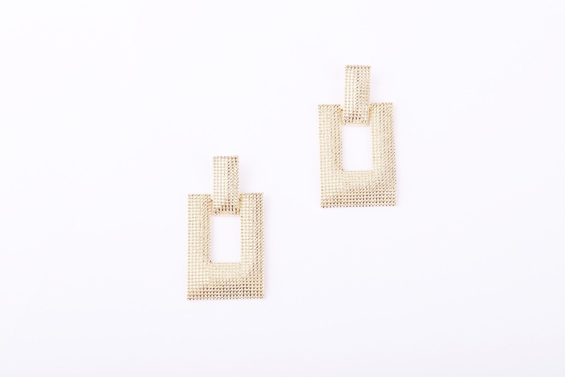 embellished rectangle earrings