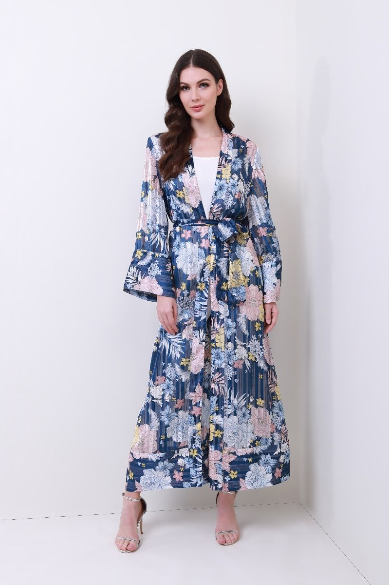 printed long sleeves cardigan