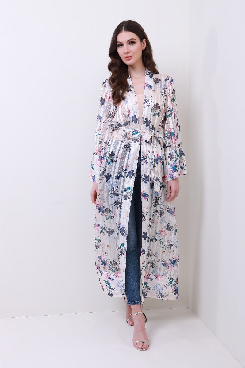 femi9 Striped floral cardigan
