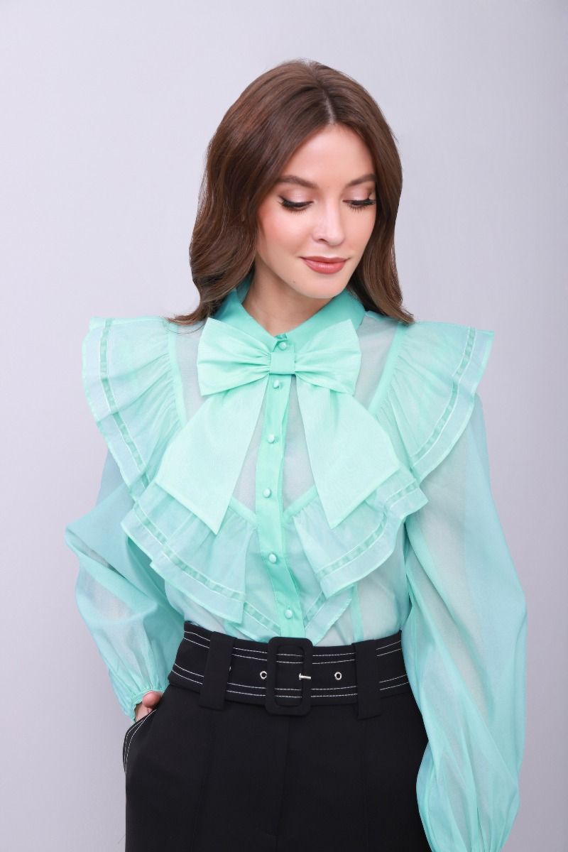 Ruffled Bow-tie Shirt