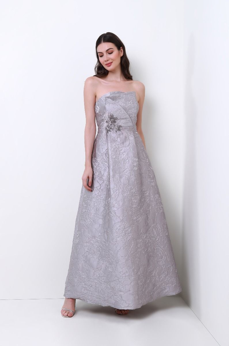 embellished Brocade dress