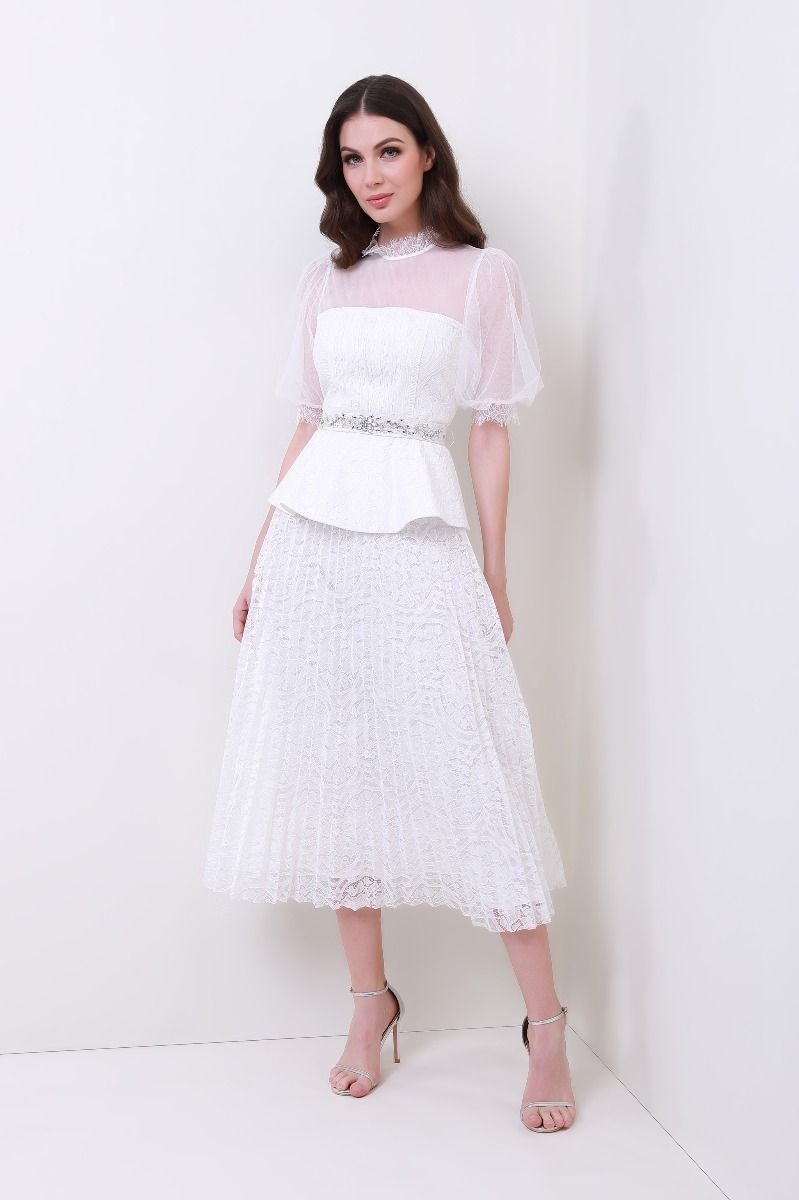 pleated lace skirt