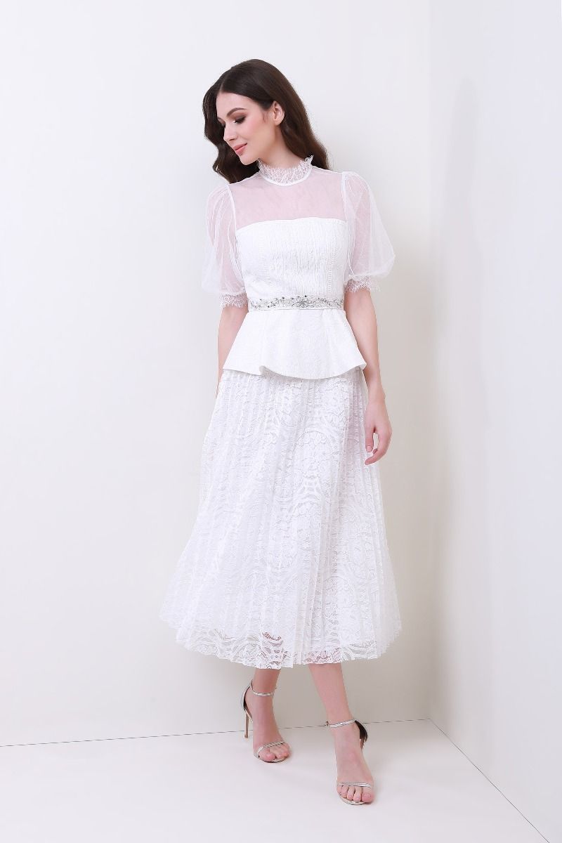 pleated lace skirt