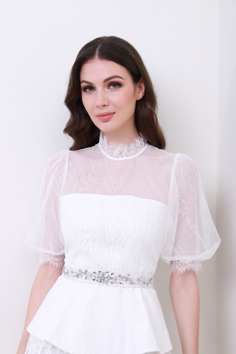 peplum embellished blouse