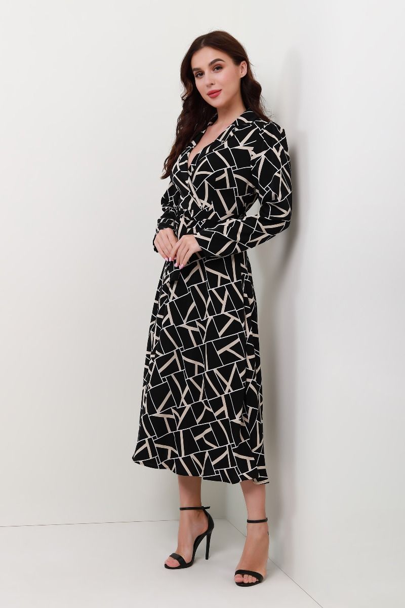 Collared print patterns dress