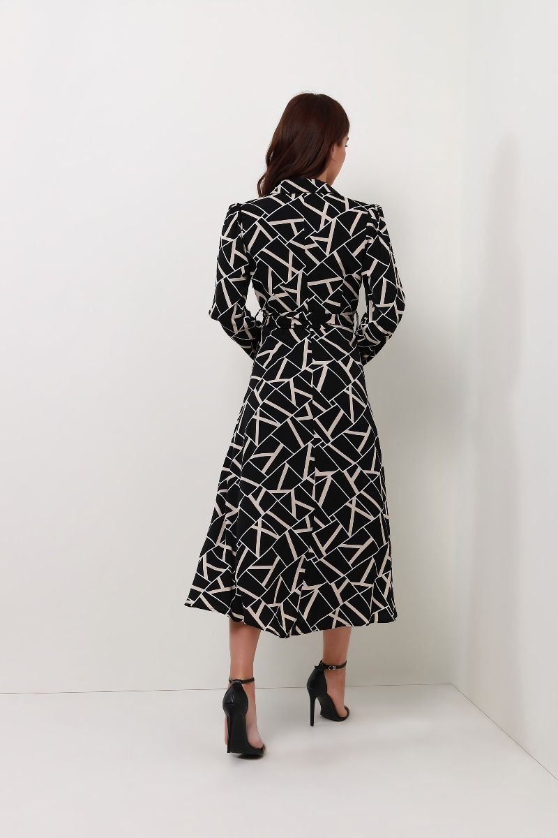 Collared print patterns dress