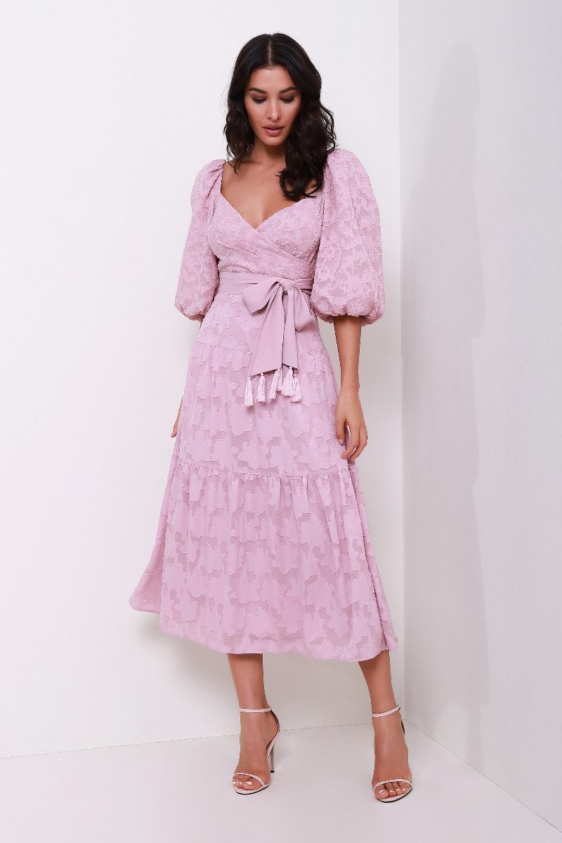 pleated bustier jacquard dress 