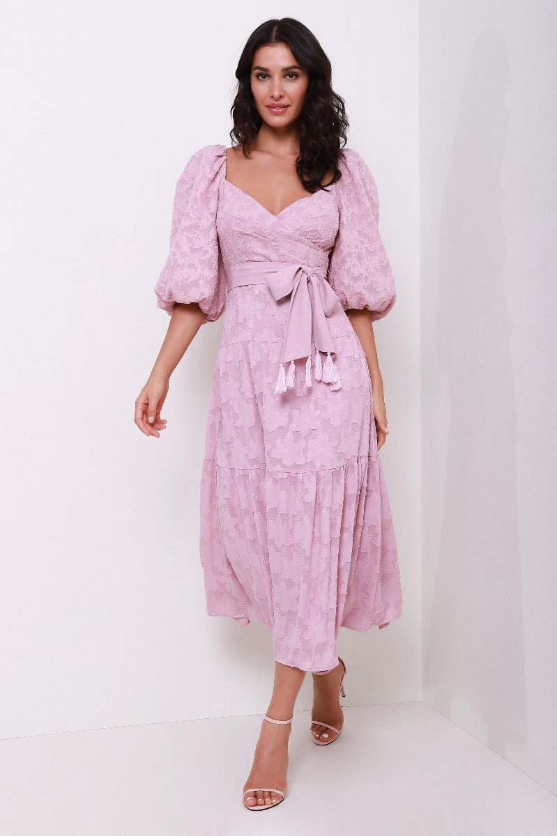pleated bustier jacquard dress 