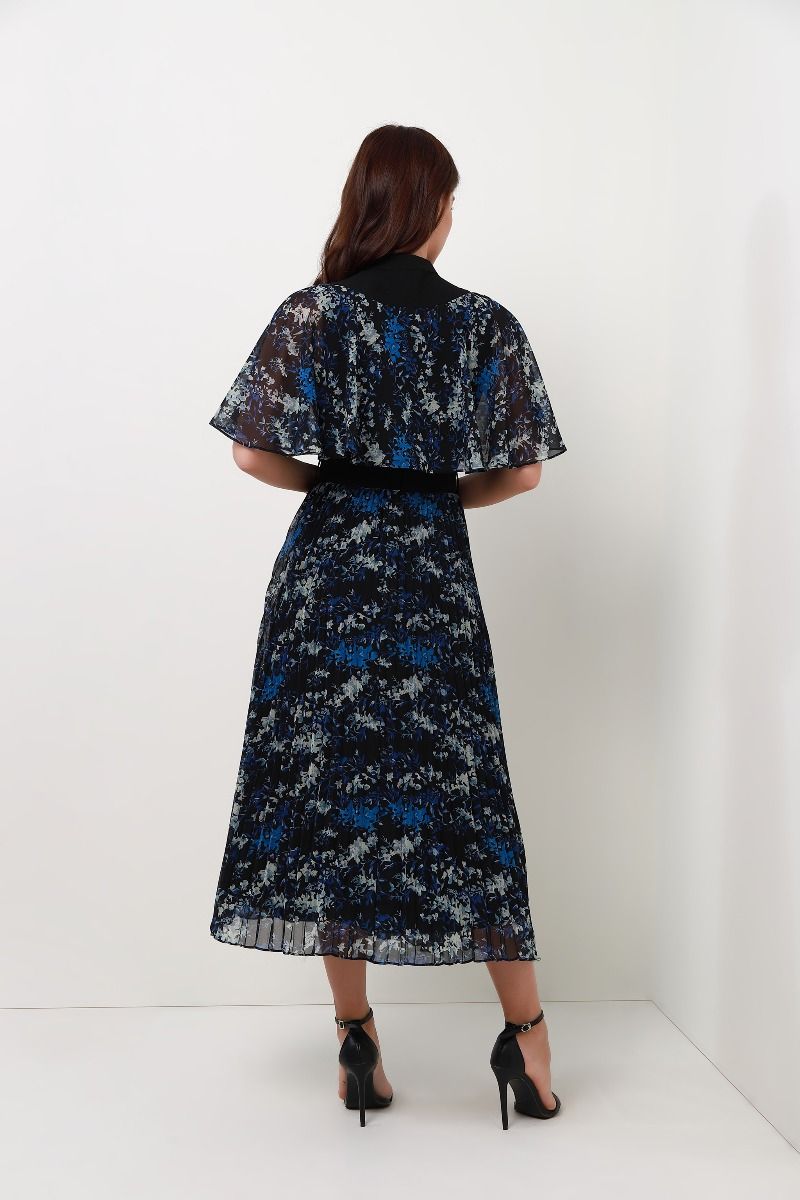 cape sleeves chiffon dress