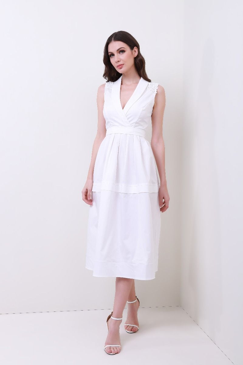 embellished shoulders dress