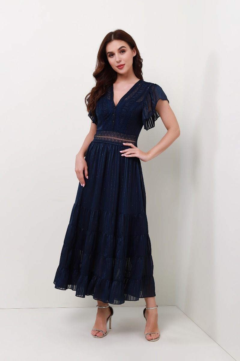 stripe chiffon dress
