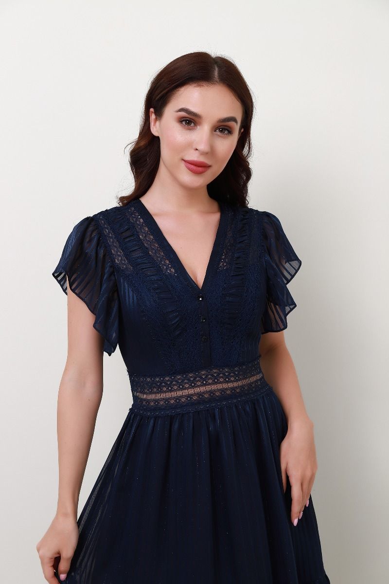 stripe chiffon dress