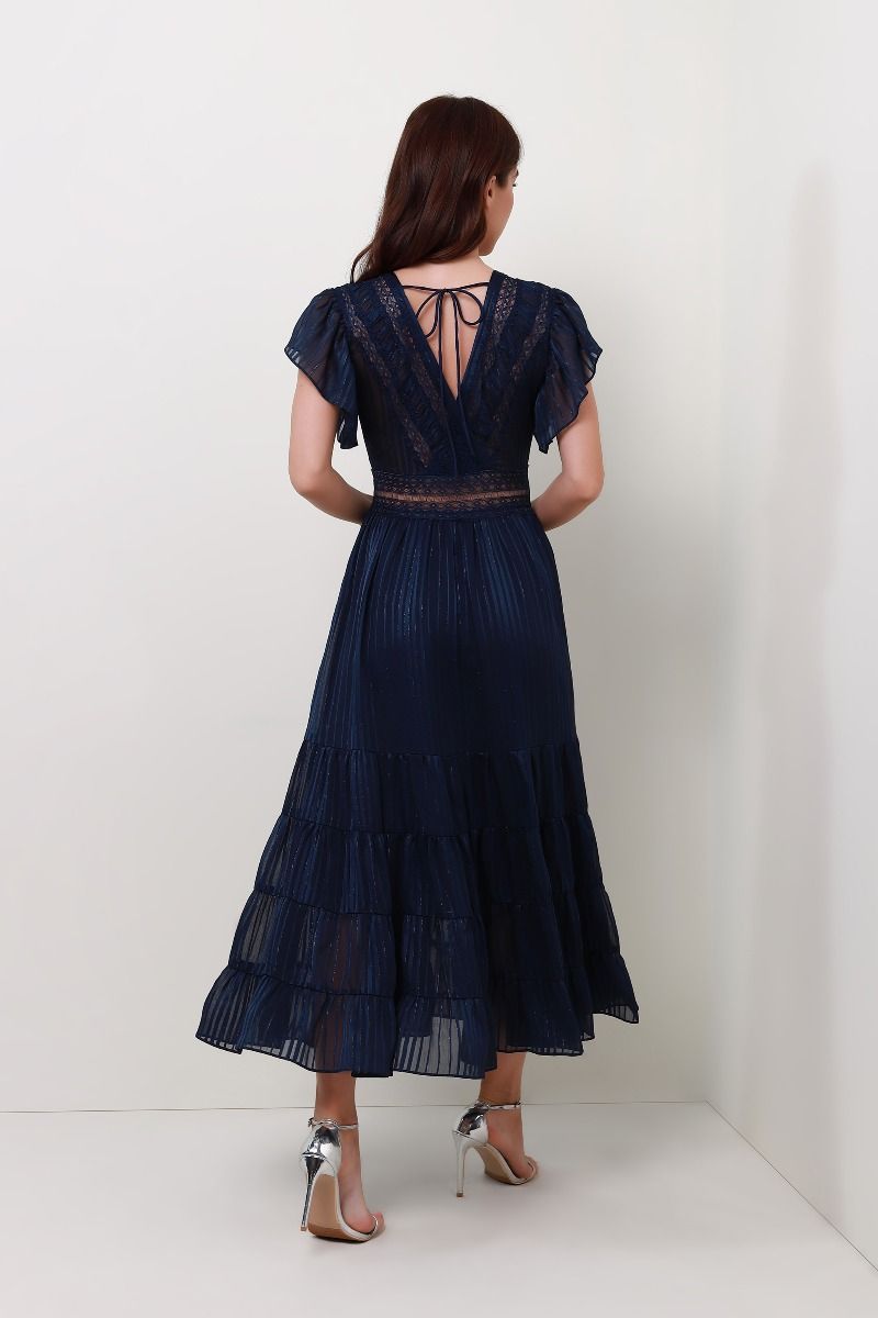 stripe chiffon dress