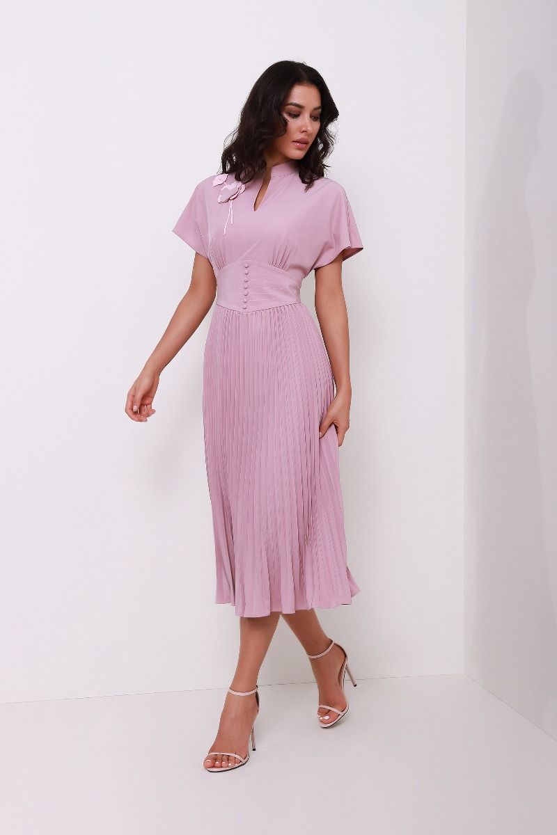 Pleated wide waist dress