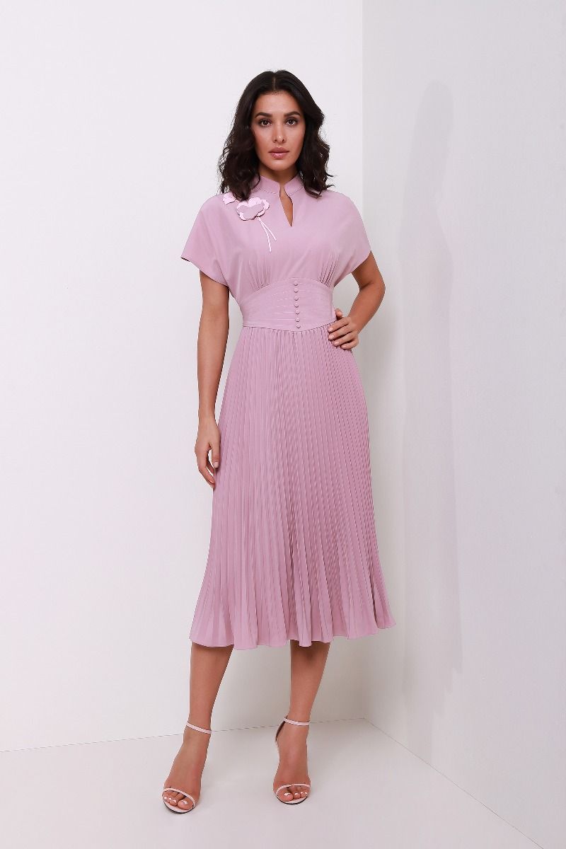 Pleated wide waist dress
